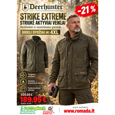 Striukė medžioklinė aktyviai veiklai lauke Strike Extreme Deerhuter Dideli dydžiai Striukė medžioklinė aktyviai veiklai lauke Strike Extreme Deerhuter Dideli dydžiai