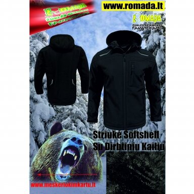 Striukė Softshell su dirbtiniu kailiu Žieminė Lengva Šilta Membrana 8000/3000 Juoda Striukė Softshell su dirbtiniu kailiu Žieminė Lengva Šilta Membrana 8000/3000 Juoda