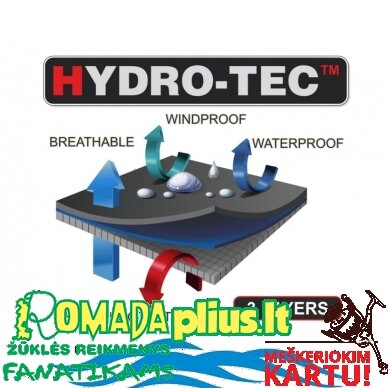 Striukė Spiningautojo 100% Pilka HYDRO-TEC 2 Striukė Spiningautojo 100% Pilka HYDRO-TEC 2