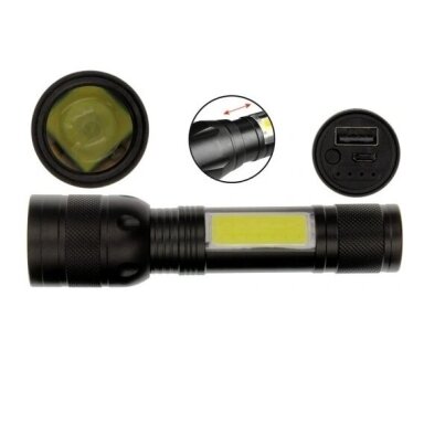 UV LED kišeninis prožektorius XPE ZOOM USB Powerbank