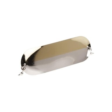Trolling Flešeris Luhr Jensen Dodger 3/0 147mm Hammered (Kaltas -Sidabrinis) / Brass (Geltonai Baltas) Velkiavimui Lašišų ir Lydekų Žūklei