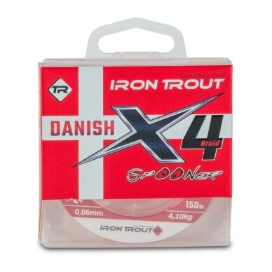 Valas Pintas Danish X4 IRON TROUT Upėtakinis 0.04-0.05mm 150m Valas Pintas Danish X4 IRON TROUT Upėtakinis 0.04-0.05mm 150m