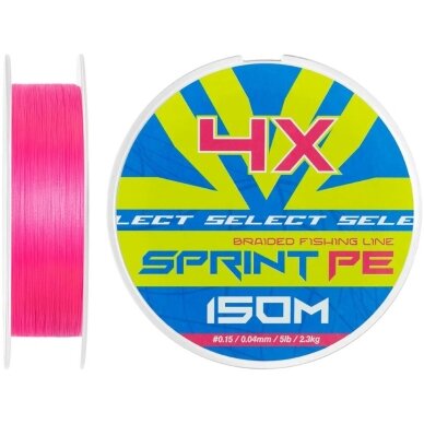 Valas Pintas Sprint PE 4X 150m 0.04mm Pink Valas Pintas Sprint PE 4X 150m 0.04mm Pink
