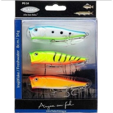 Voblerių Popper Rinkinys 8.7cm floating 3vnt Voblerių Popper Rinkinys 8.7cm floating 3vnt